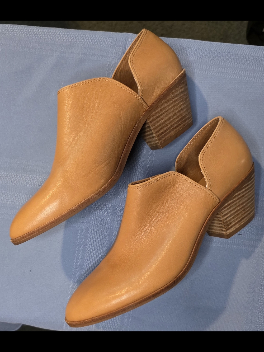 Madewell The Harper Leather Slip-On Booties Tan Cognac Women's Size 9.5